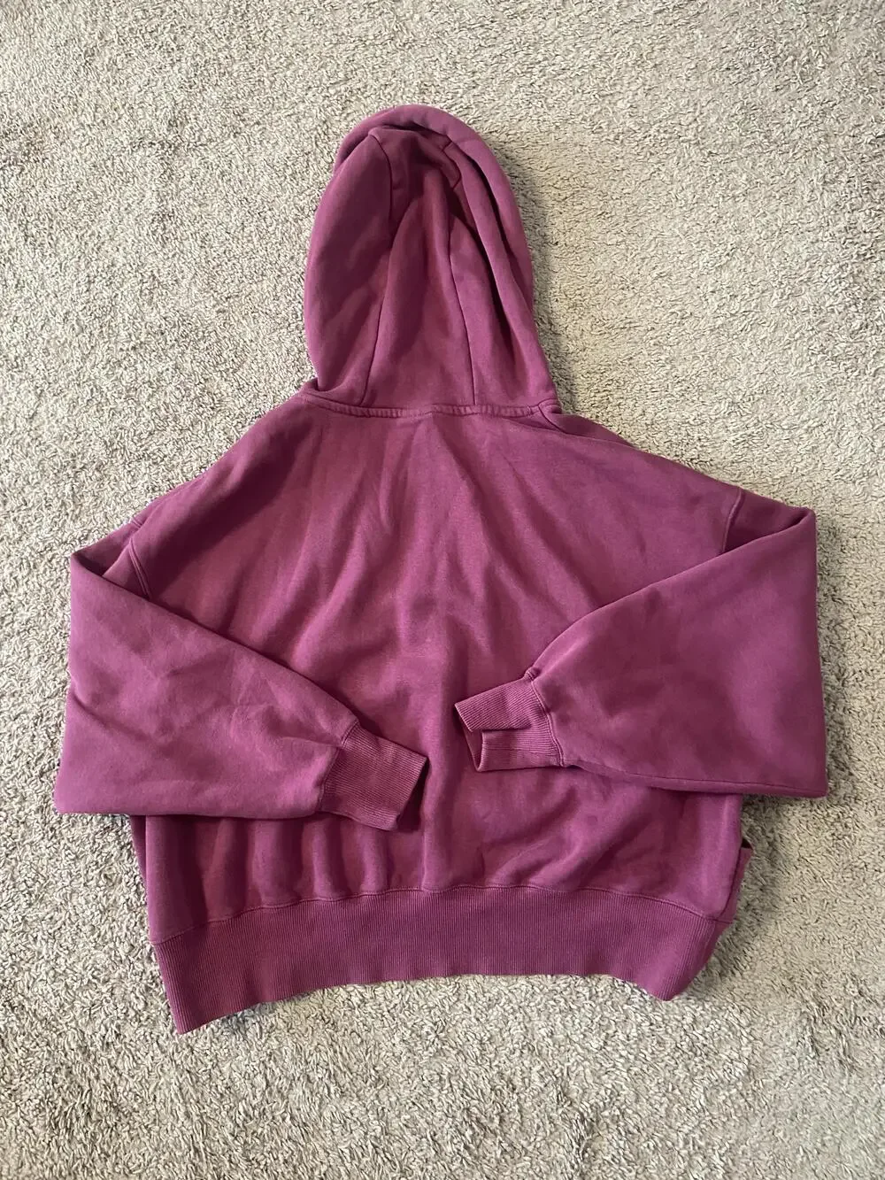 Nike Hoodie Womens Small Purple Fleece Pullover Swoosh Embroidered Cropped Fit